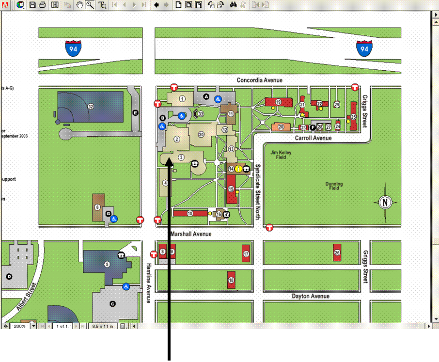 Map of the Concordia University-St Paul campus